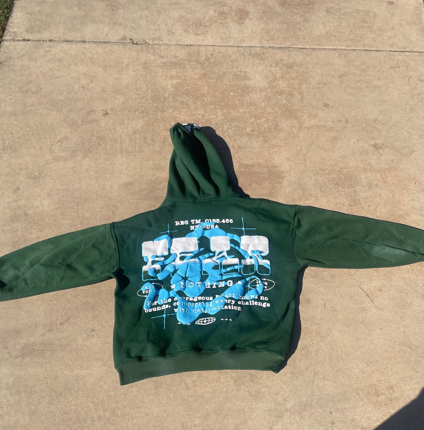 Green Fear Nothing Sweat Hoodie